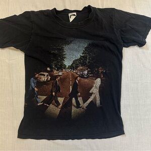 The Beatles distressed Black Graphic Tee